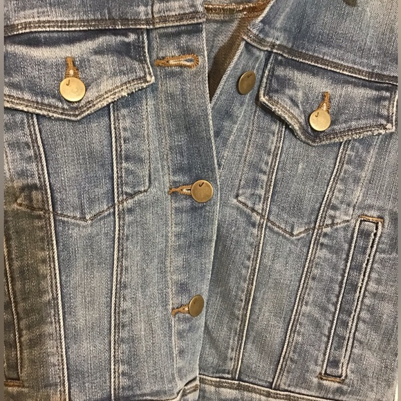 J Brand Harlow Surface Shrunken Cropped Blue Denim Jean Jacket Women XSmall $238 - Picture 2 of 7